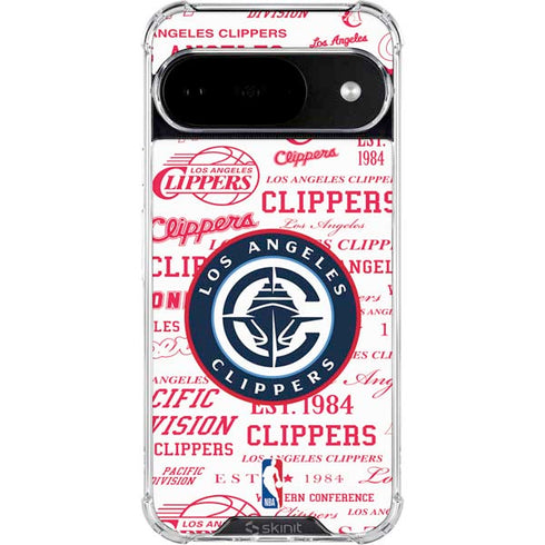 NBA Los Angeles Clippers Blast Logos Google Pixel 10 Clear Case